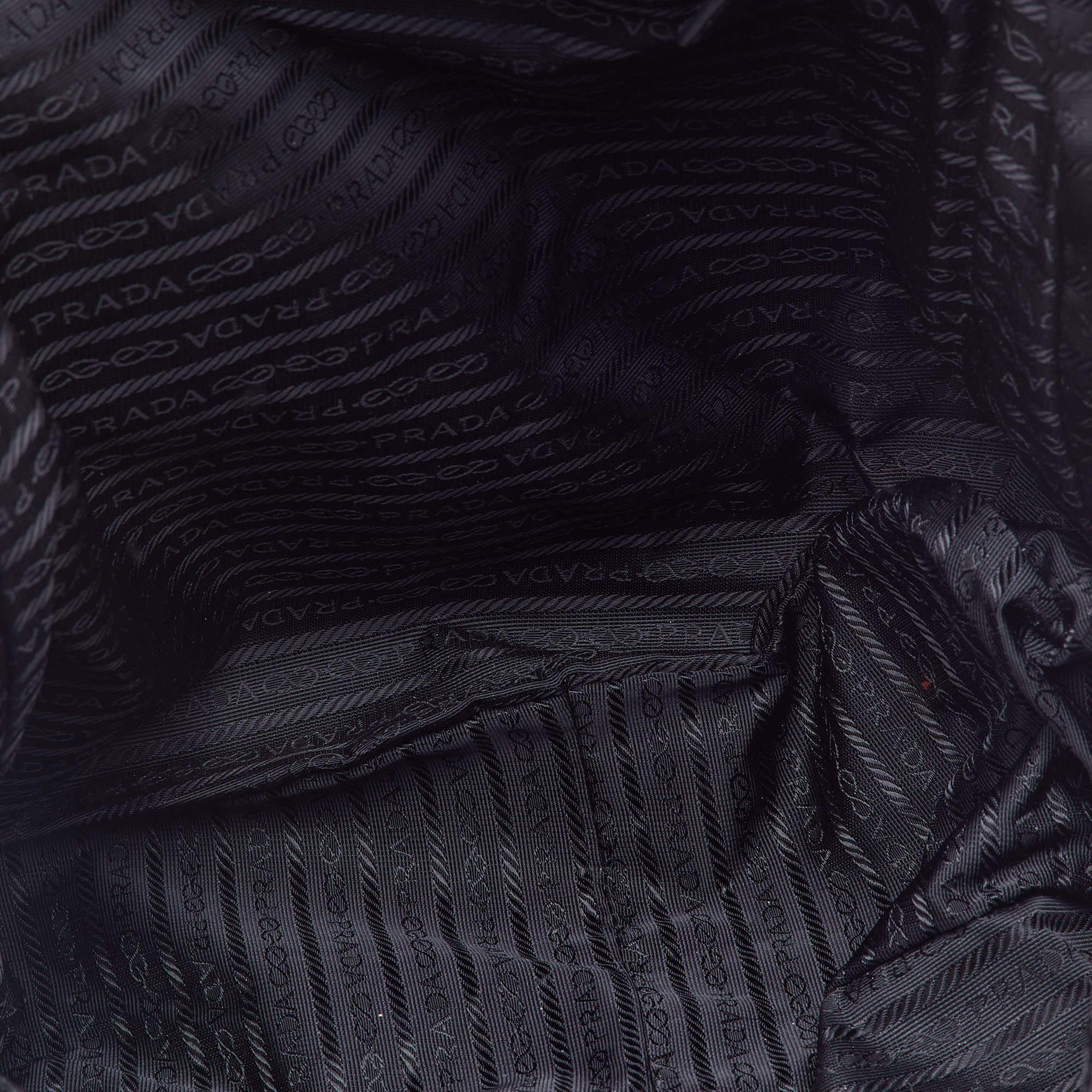 Prada Black Nylon and Leather Zip Satchel 6