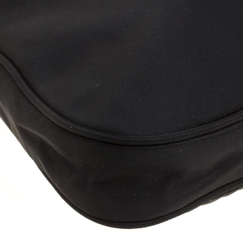 Prada Black Nylon and Patent Leather Shoulder Bag 3