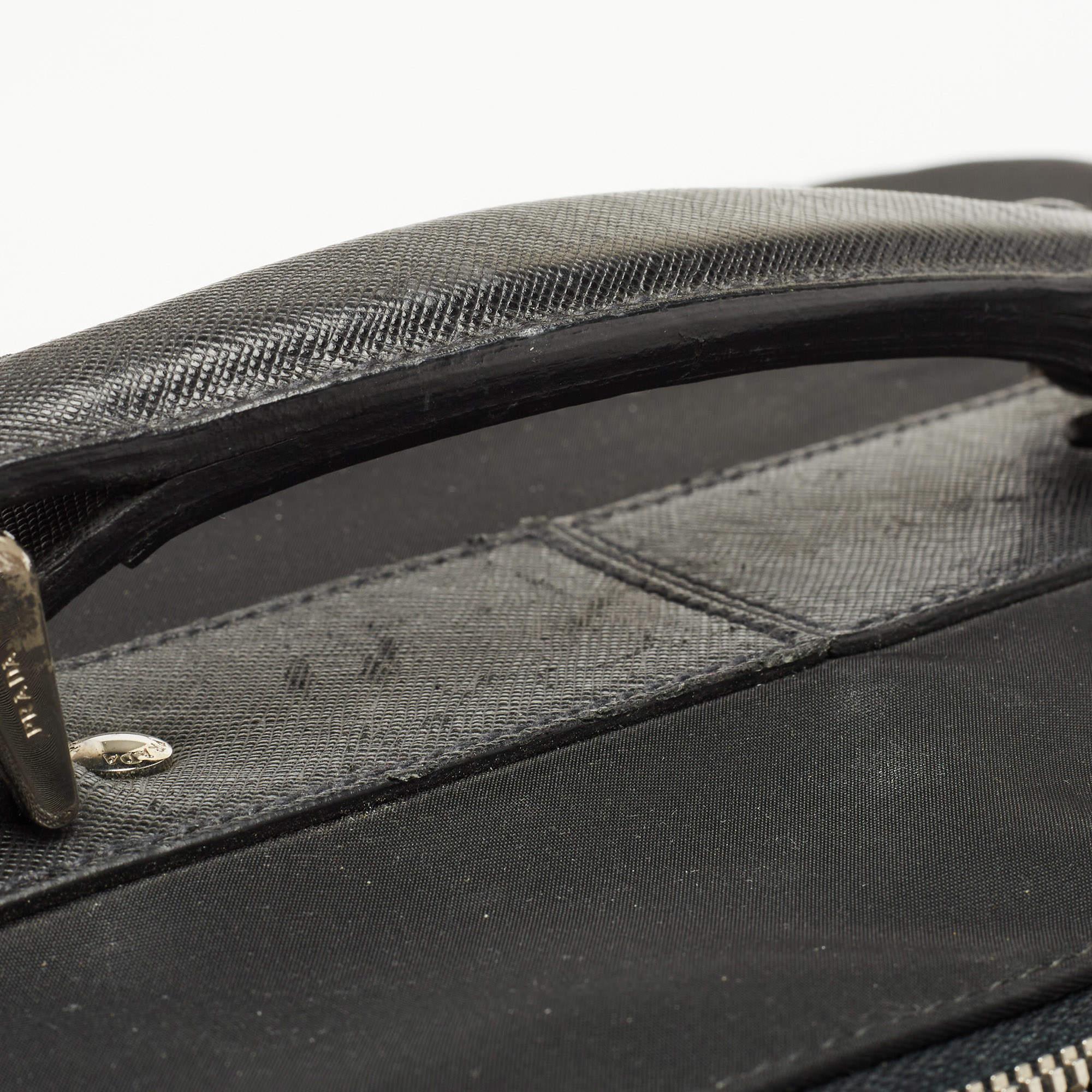 Prada Black Nylon and Saffiano Leather Luggage 50 5