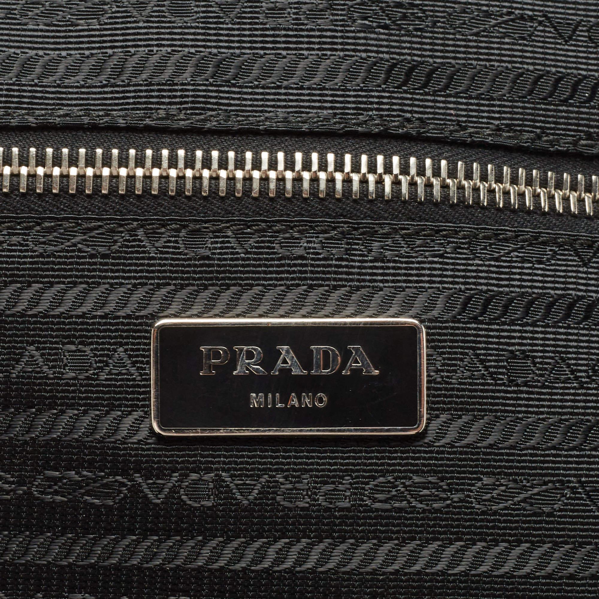 Prada Black Nylon and Saffiano Leather Luggage 50 7