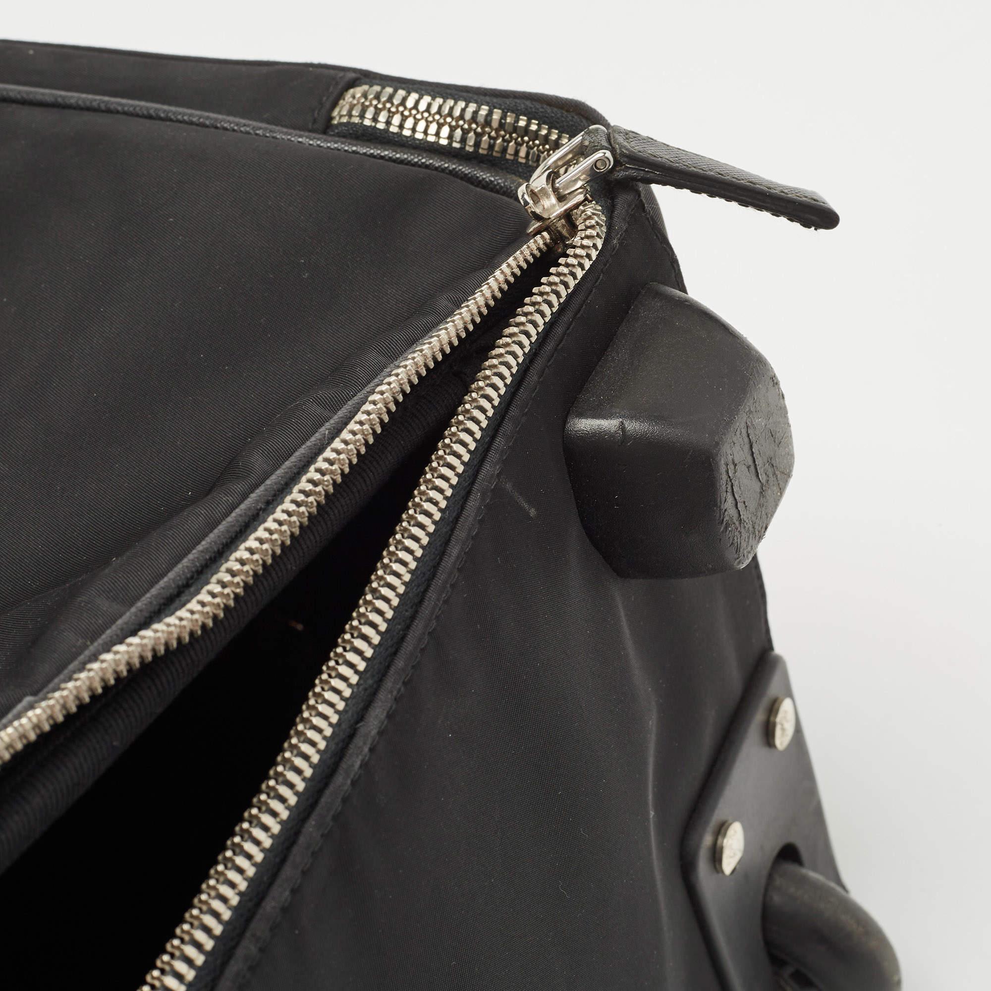Prada Black Nylon and Saffiano Leather Luggage 50 8