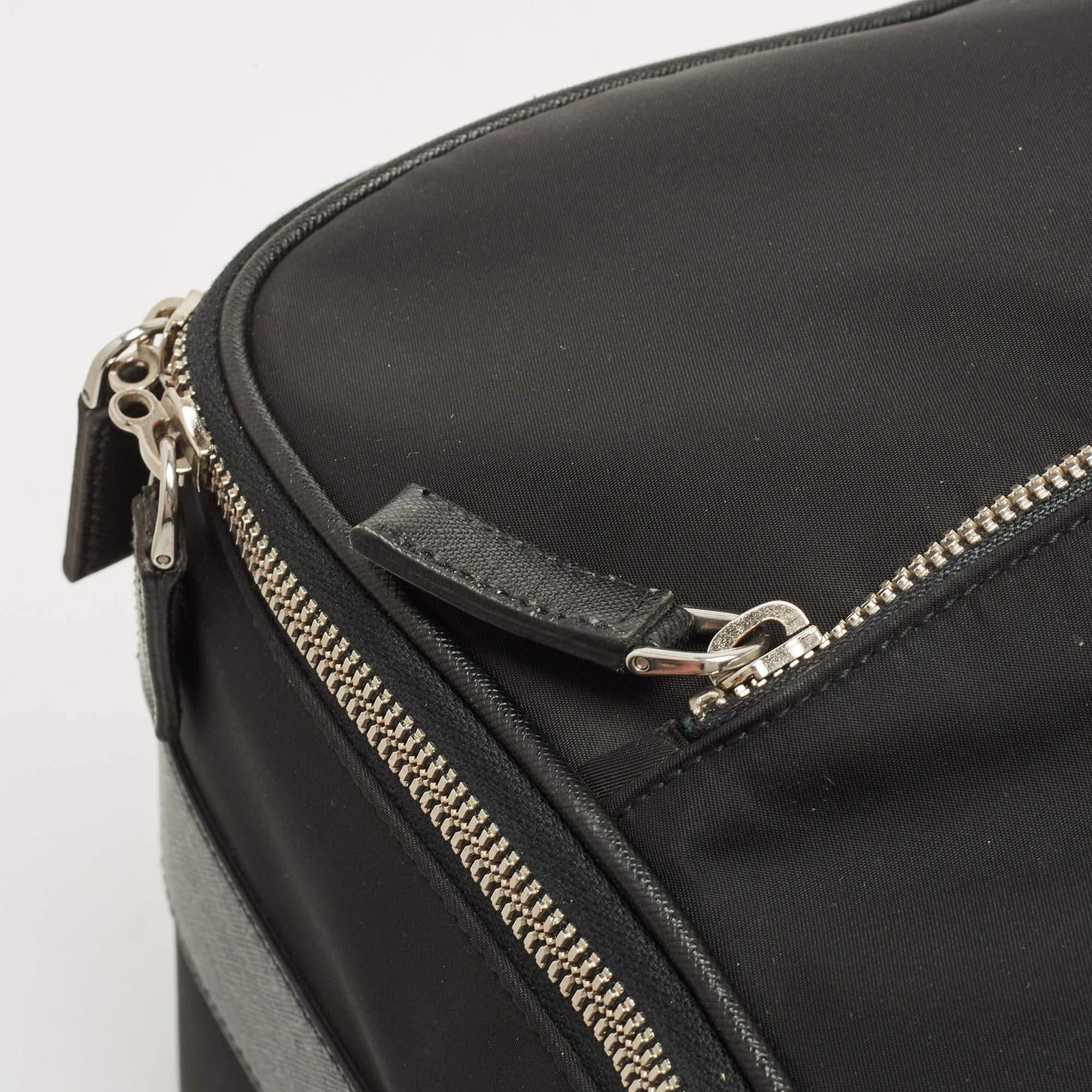 Prada Black Nylon and Saffiano Leather Luggage 50 3