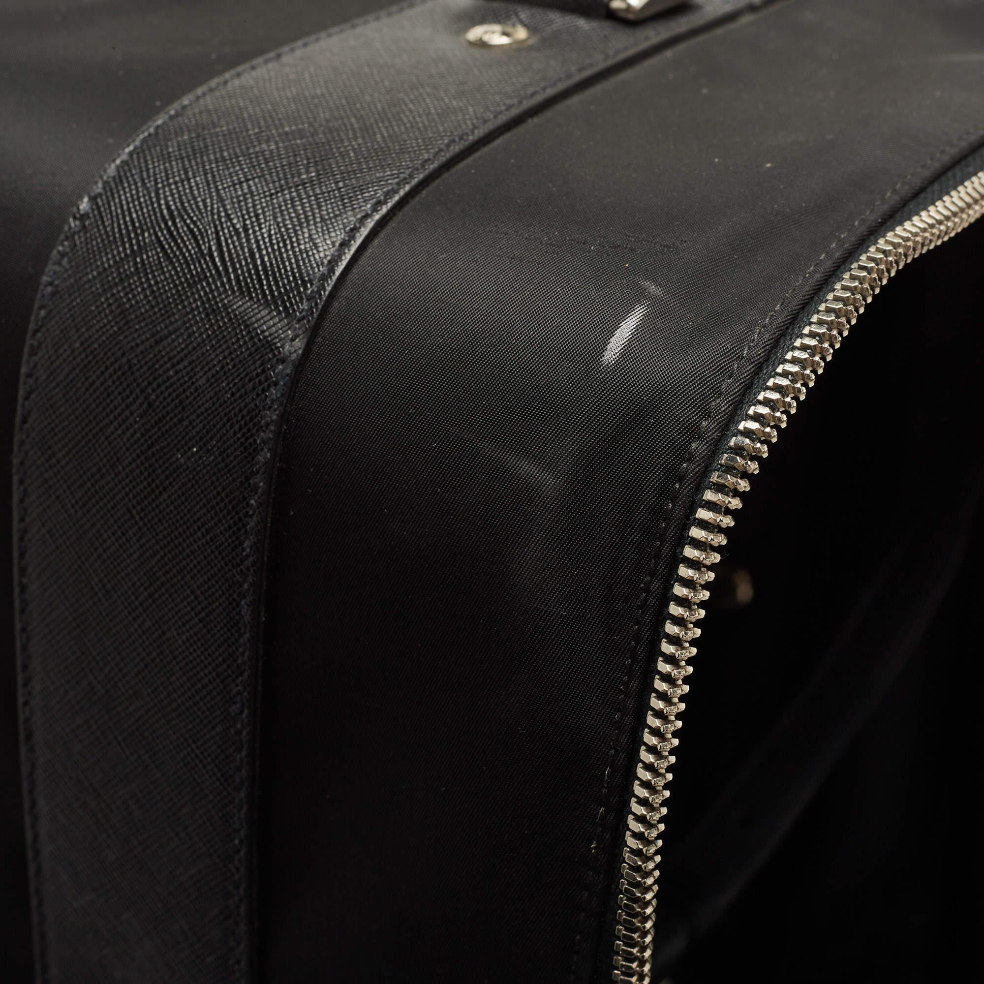 Prada Black Nylon and Saffiano Leather Luggage 50 4