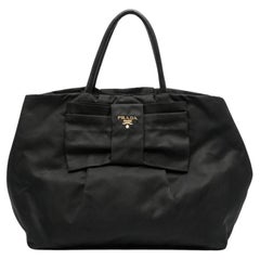 Prada Black Nylon Bow-Detail Handbag