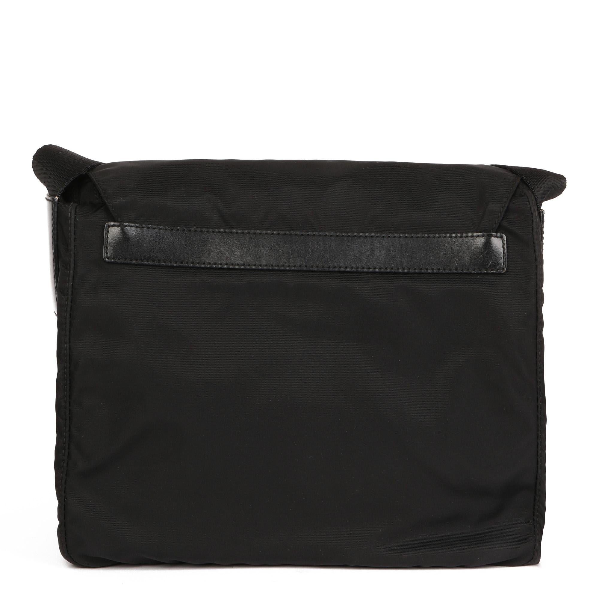 Prada Black Nylon & Calfskin Leather Small Shoulder Bag  4