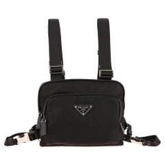 Used Prada Black Nylon Camera Harness Vest Bag (2VL014)