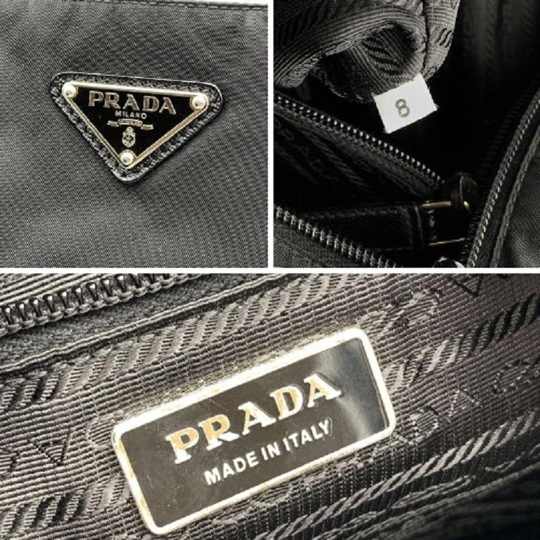 Women's or Men's Prada Black Nylon Canvas Double Pockets Crossbody Messenger Bag For Sale