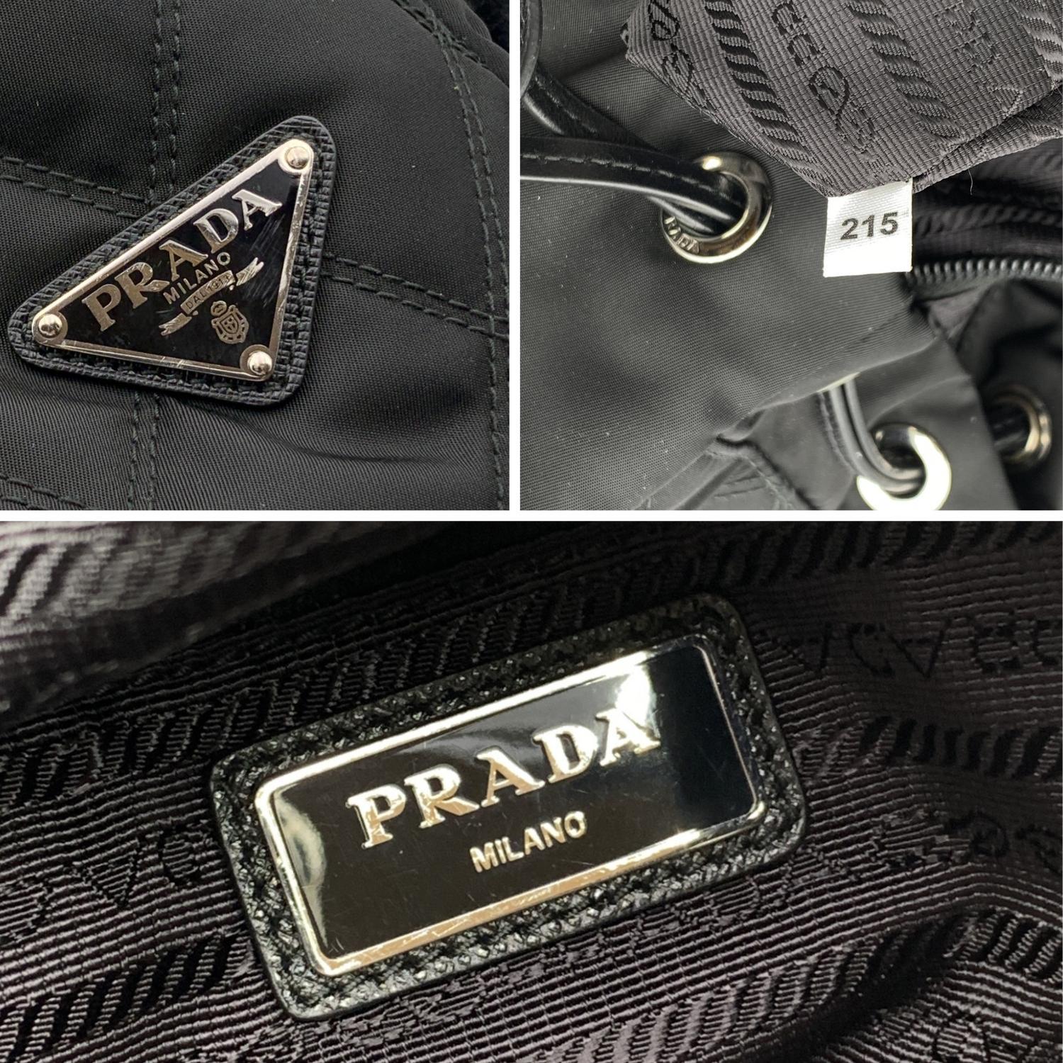 Prada Black Nylon Canvas Unisex Mint Quilted Backpack Shoulder Bag 2