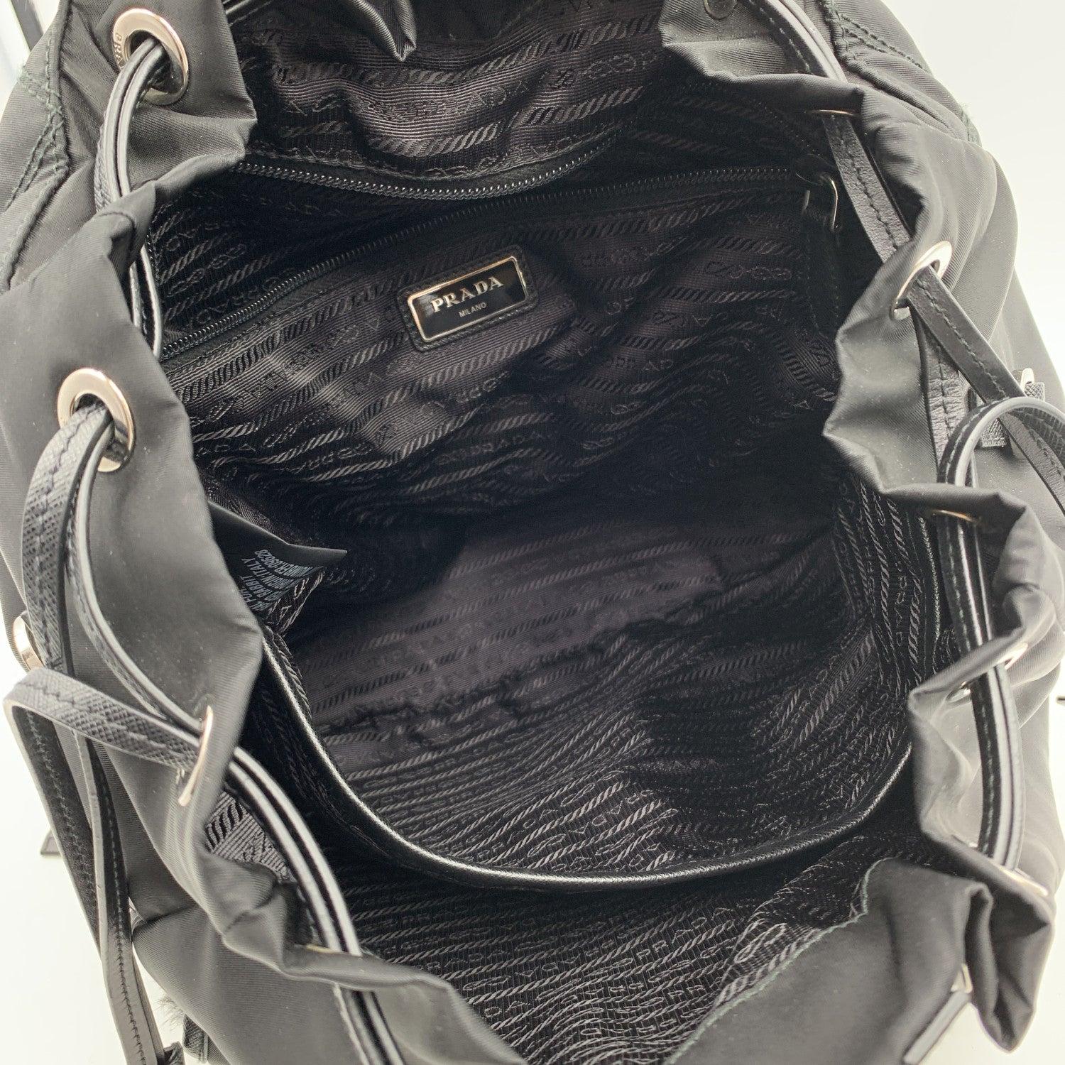Prada Black Nylon Canvas Unisex Mint Quilted Backpack Shoulder Bag 3