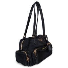PRADA black nylon CARGO BOWLING Bag BR2521
