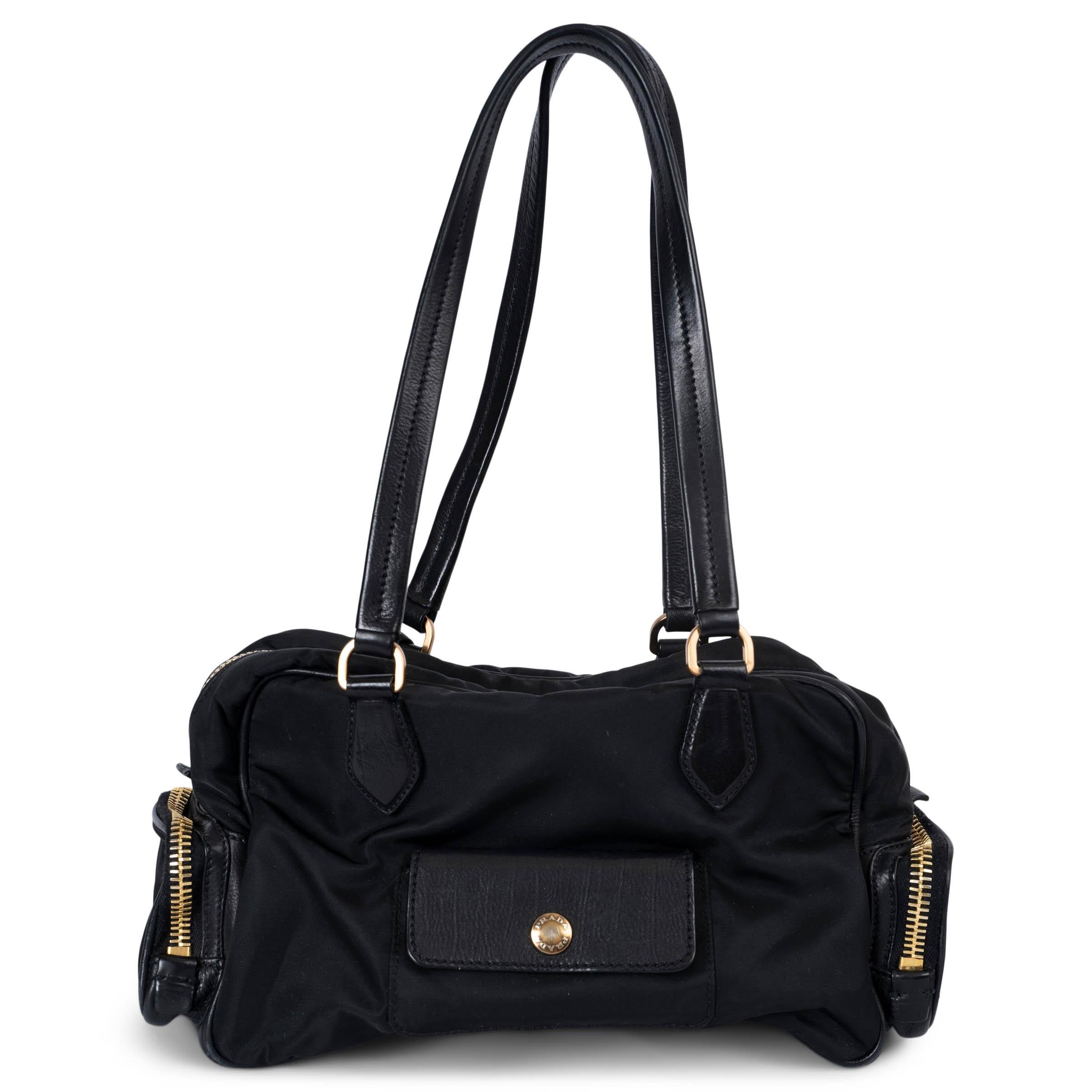 PRADA black nylon CARGO BOWLING Bag BR2521 For Sale at 1stDibs