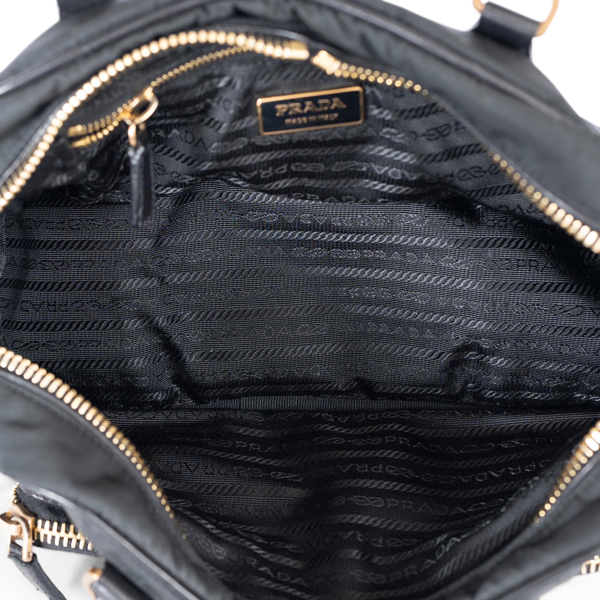 Women's PRADA black nylon CARGO BOWLING Bag BR2521