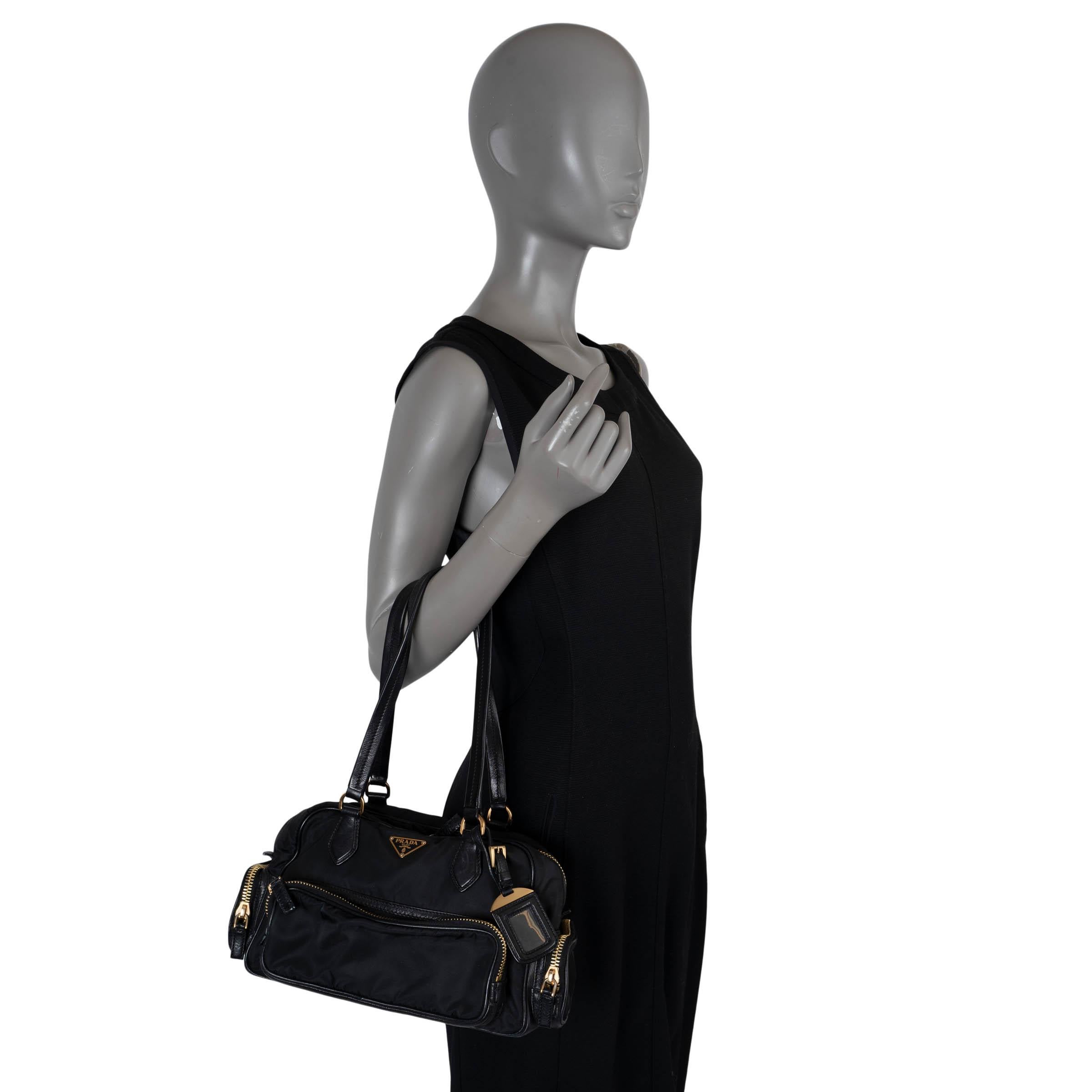 PRADA black nylon CARGO BOWLING Bag BR2521 3