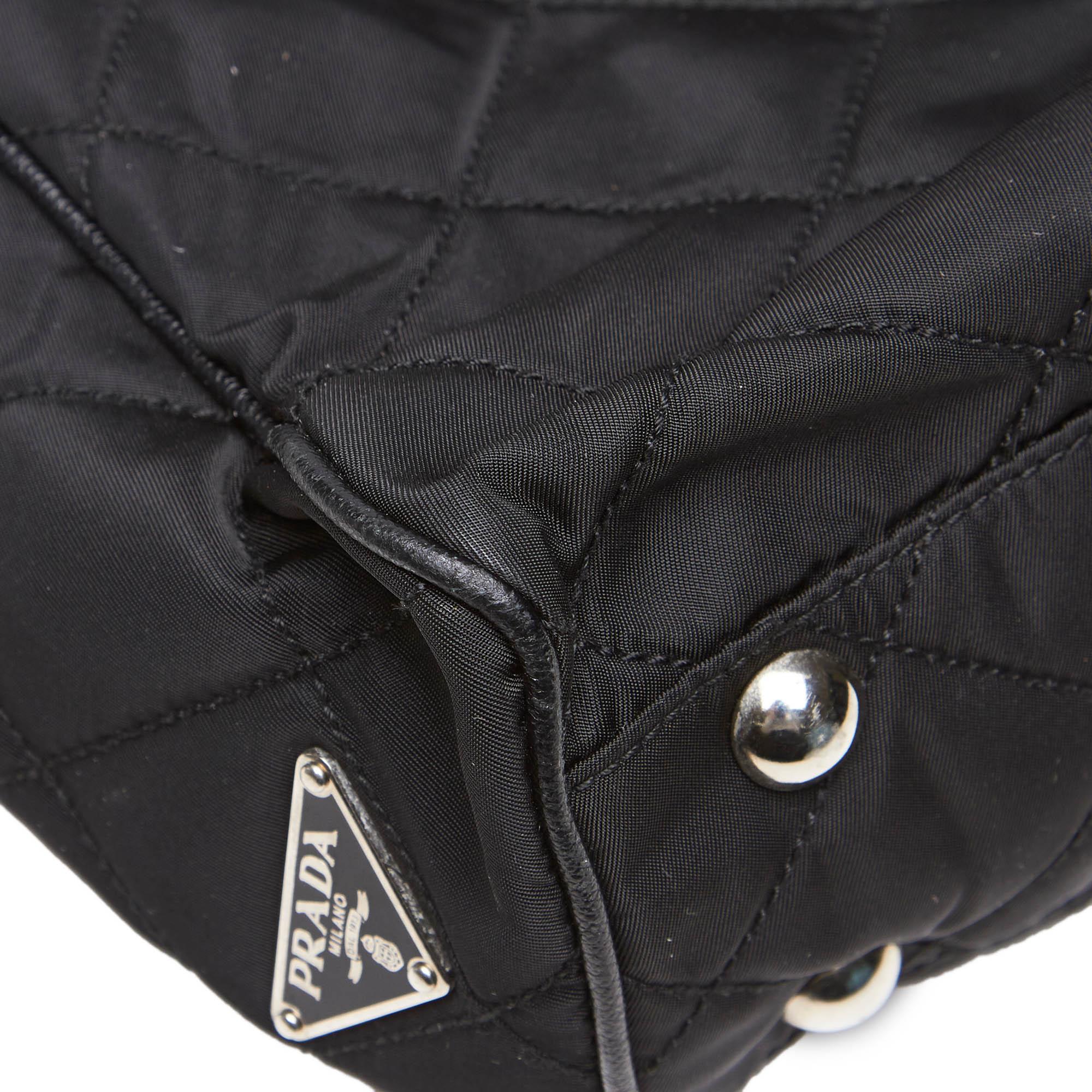 Prada Black Nylon Chain Tote Bag 3