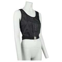 Prada Black Nylon Cropped Utility Vest / Top, Spring/Summer 1995 Size S