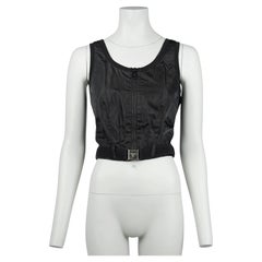 Prada Black Nylon Cropped Utility Vest / Top, Spring/Summer 1995 Size S