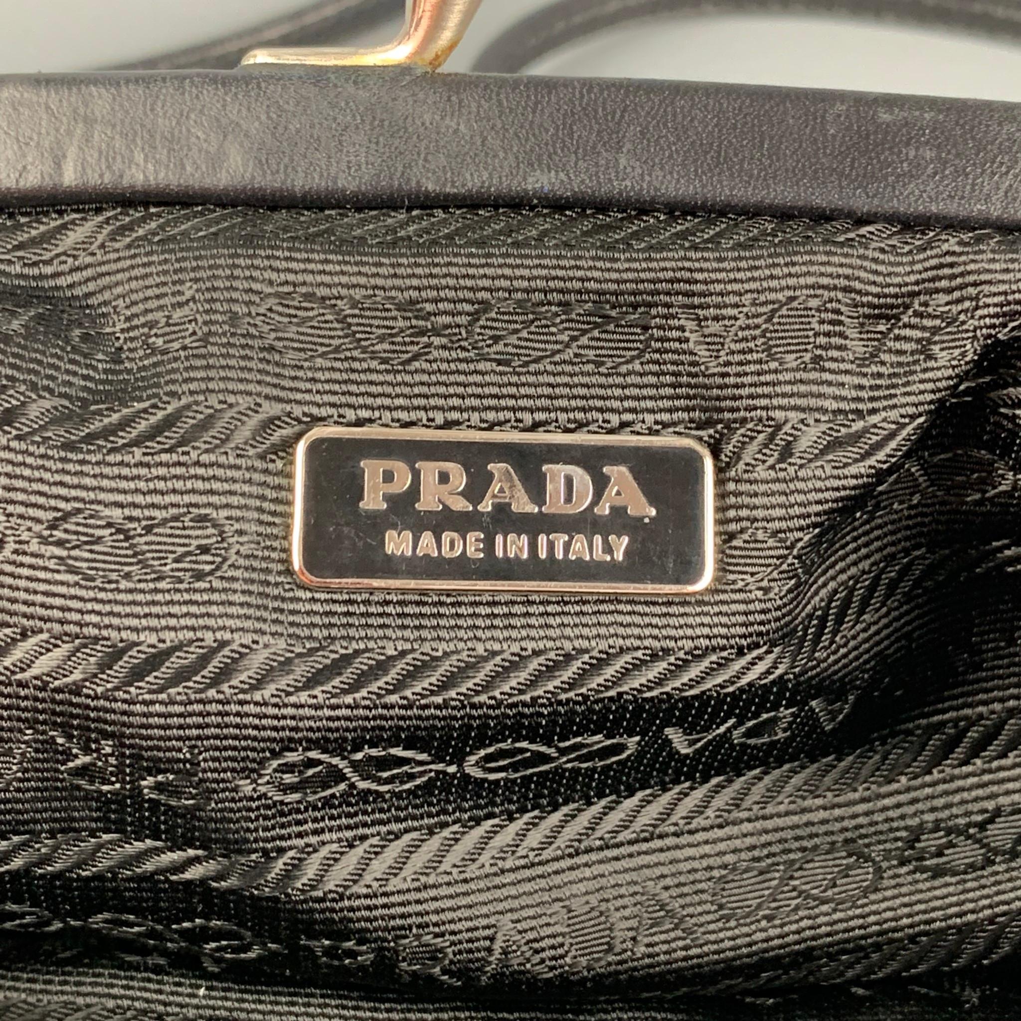 PRADA Black Nylon Cross Body Mini Handbag 3