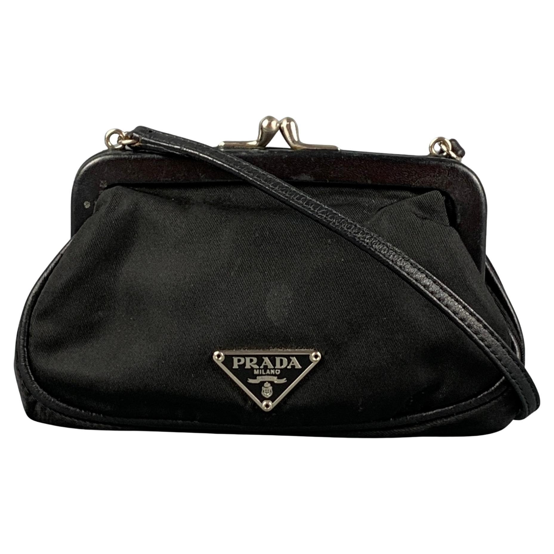 PRADA Black Nylon Cross Body Mini Handbag