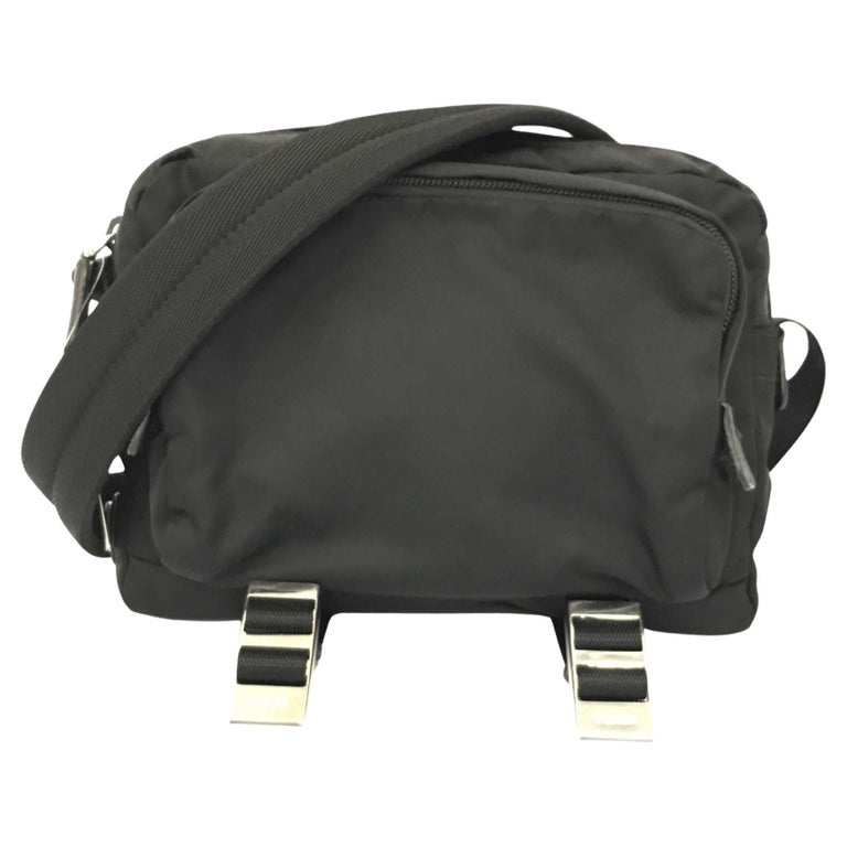 Prada Black Nylon Crossbody Shoulder Bag For Sale at 1stDibs
