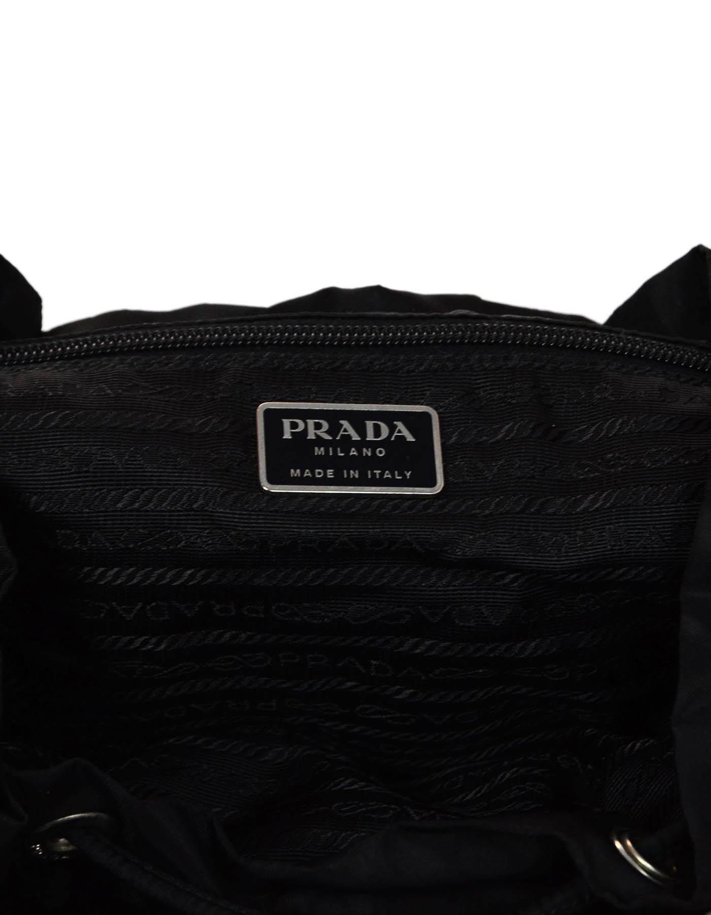 Prada Black Nylon Double Buckle Pocket Backpack Bag 3