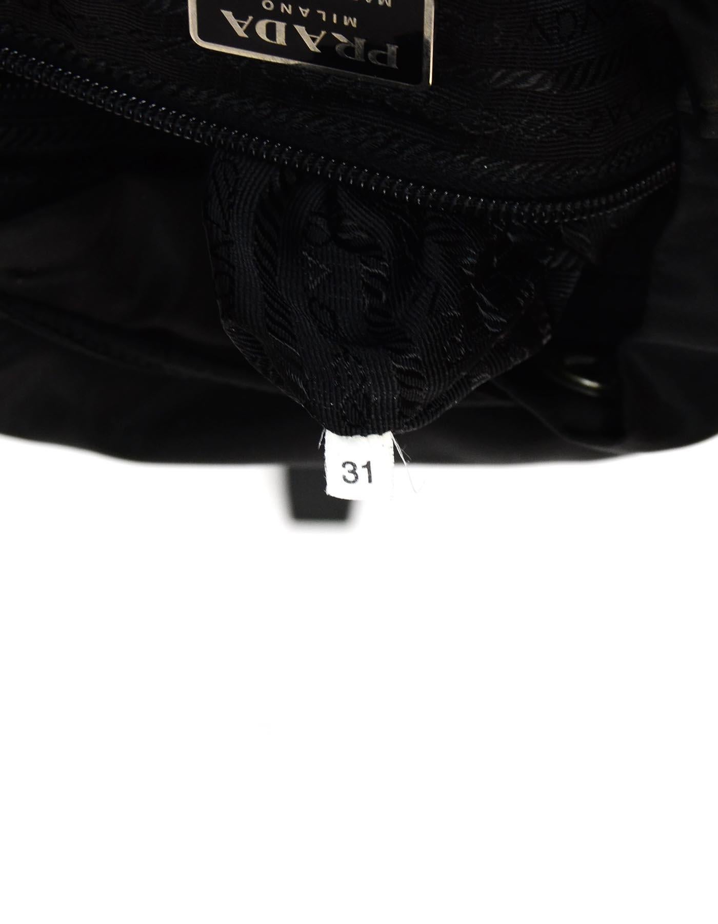 Prada Black Nylon Double Buckle Pocket Backpack Bag 4