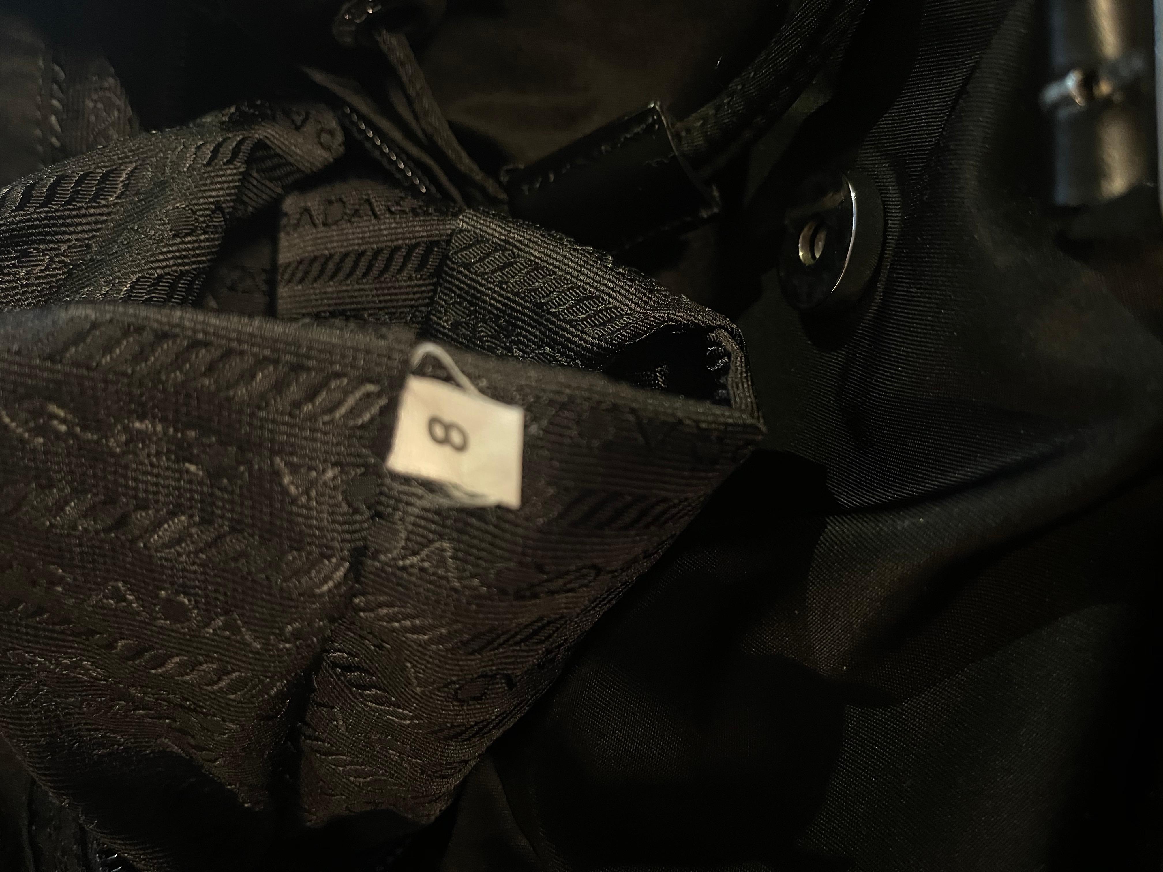Prada Black Nylon Double Buckle Pocket Backpack Bag w/ Leather Trim 1