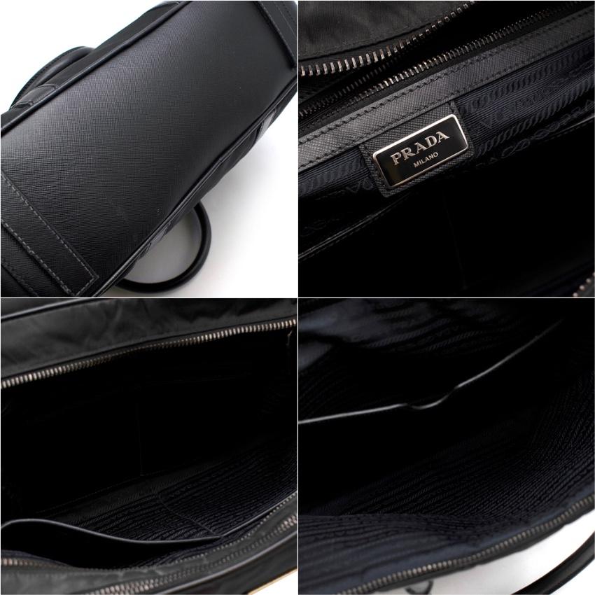 Prada Black Nylon Double Compartment Briefcase 4