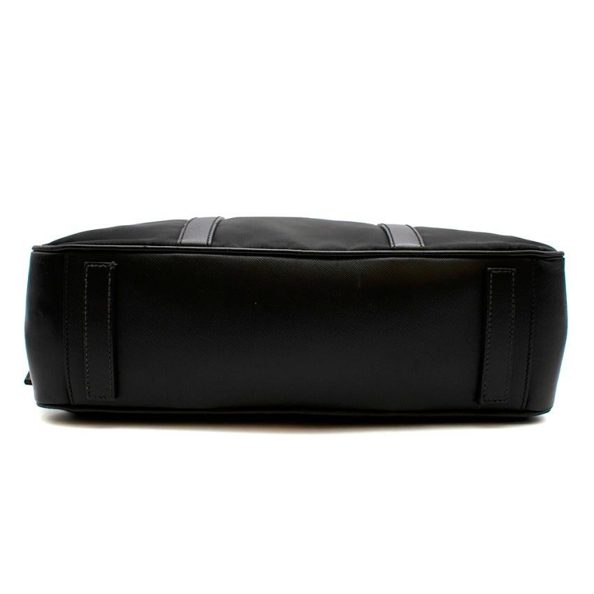 Prada Black Nylon Double Compartment Briefcase In Excellent Condition In London, GB