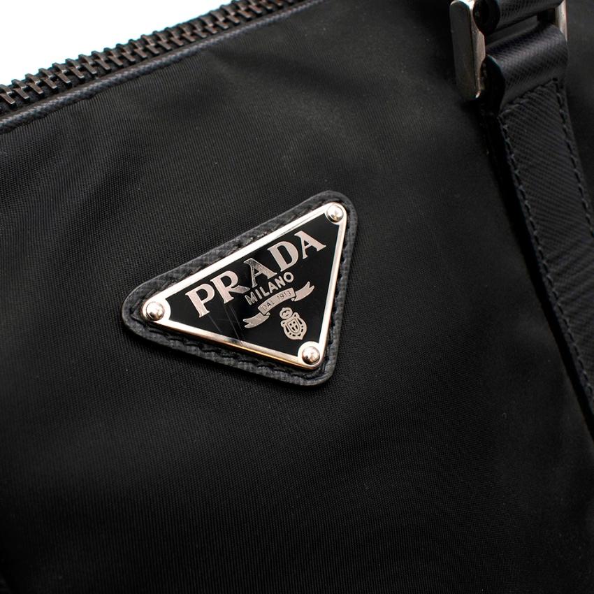 Women's or Men's Prada Black Nylon Double Compartment Briefcase