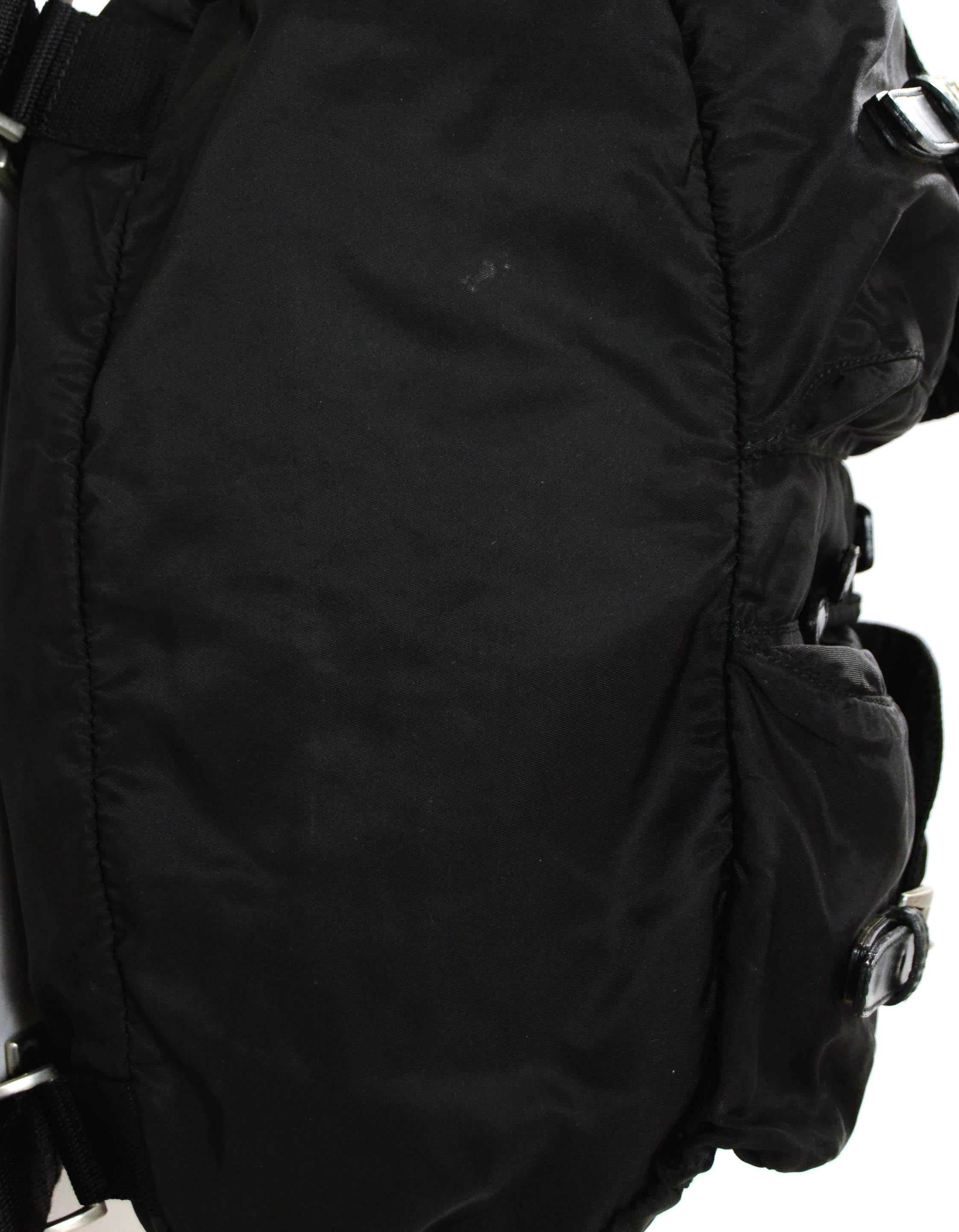 Prada Black Nylon Double Pocket Backpack Bag 3