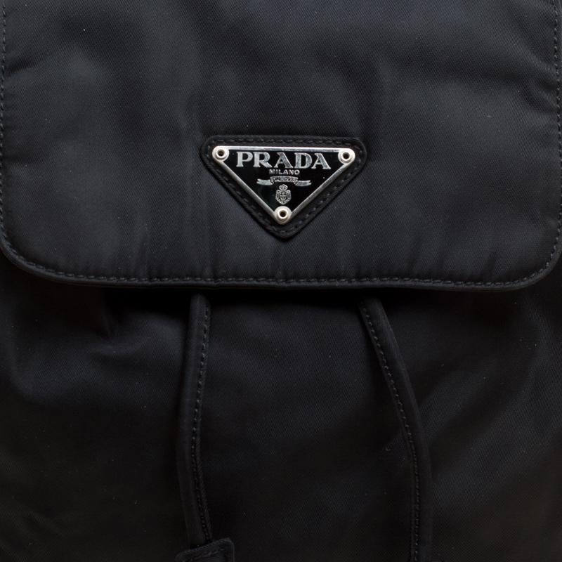 Prada Black Nylon Drawstring Backpack 1