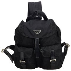 Used Prada Black Nylon Drawstring Backpack