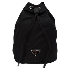 Prada Black Nylon Drawstring Mini Pouch