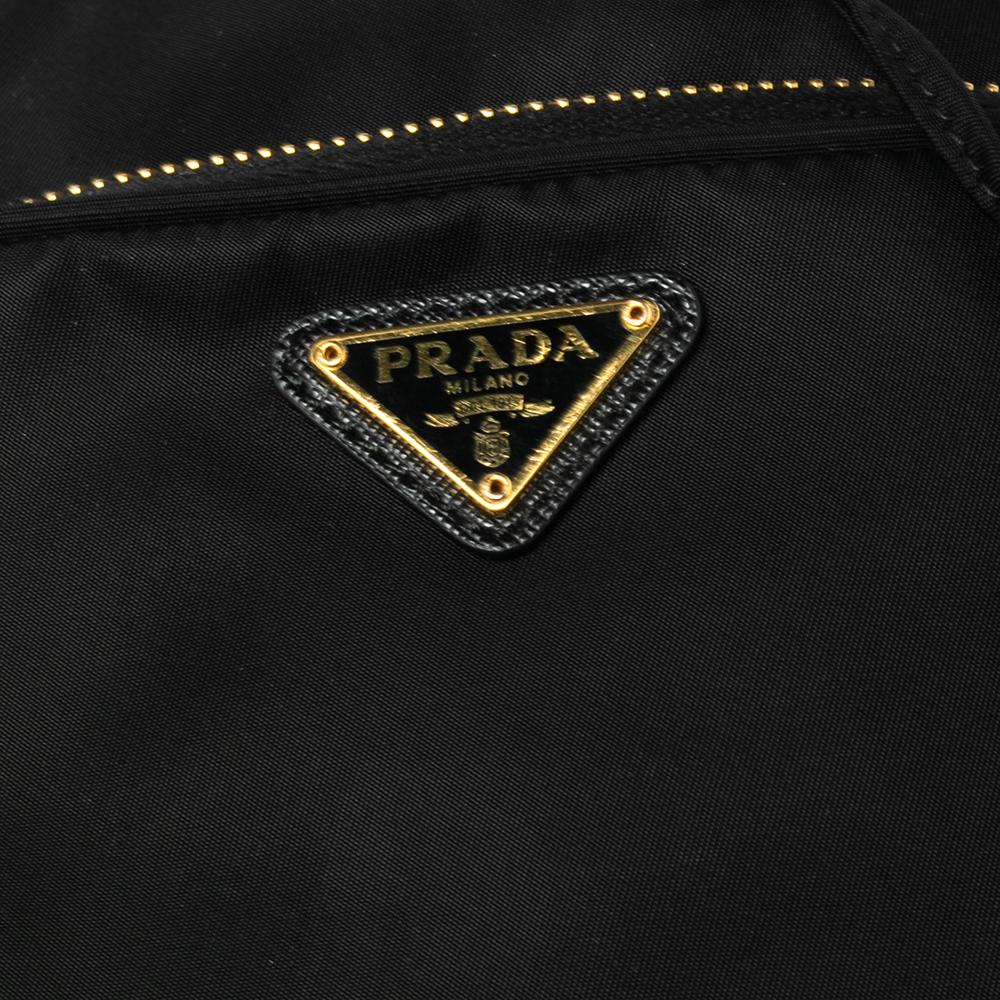 Prada Black Nylon Duet Top Handle Bag 6