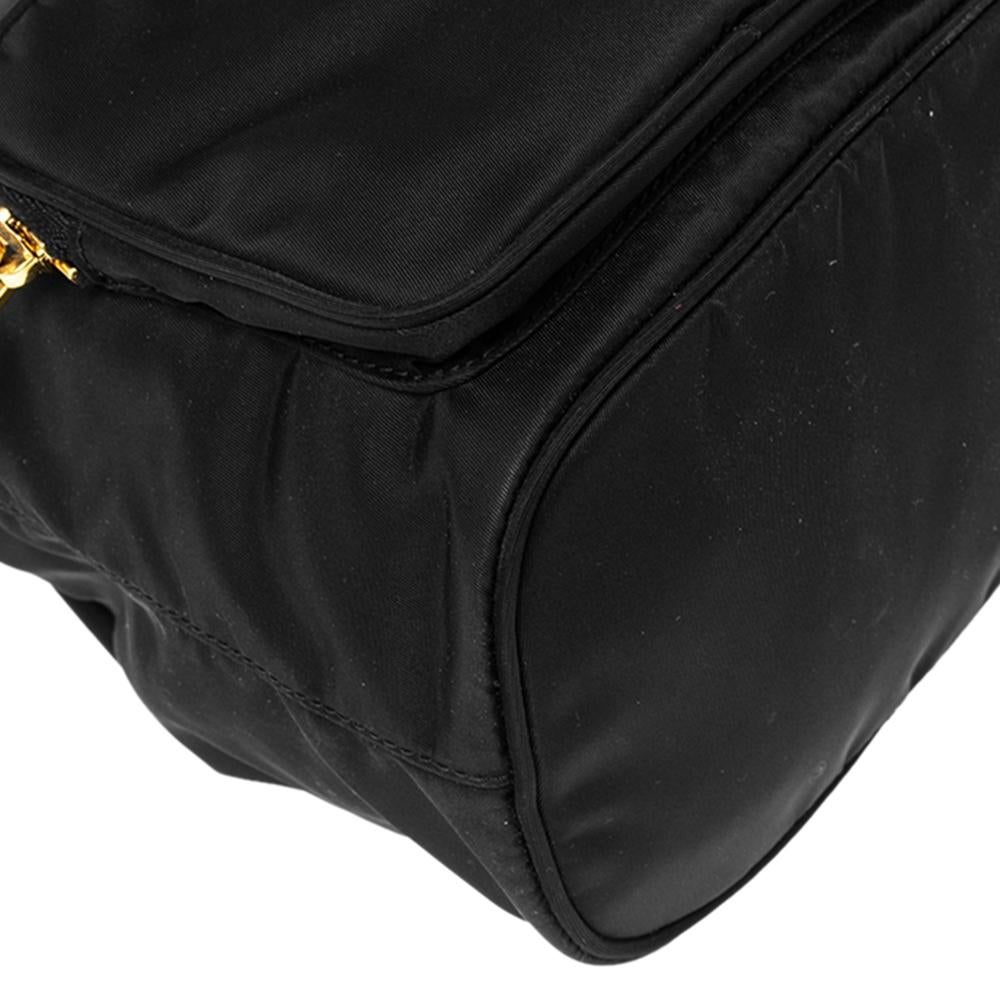 Prada Black Nylon Duet Top Handle Bag 4
