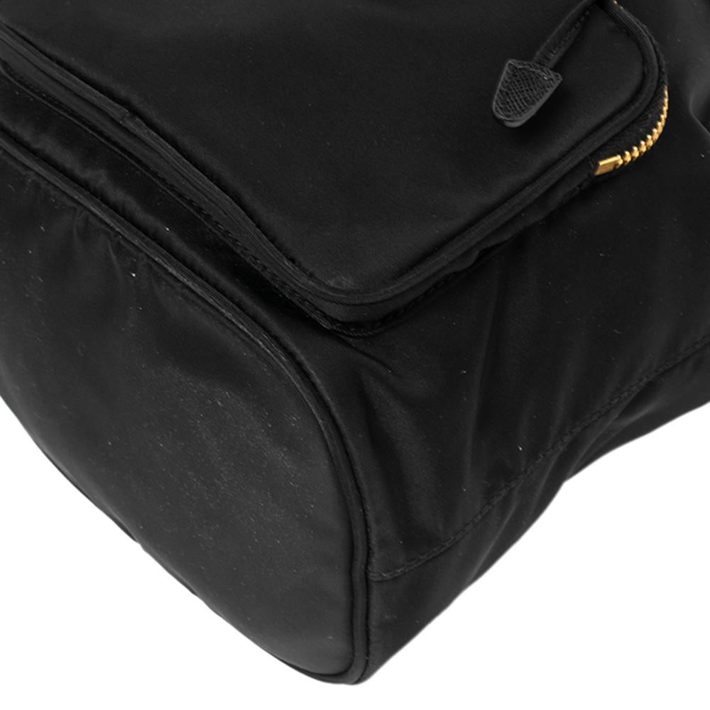 Prada Black Nylon Duet Top Handle Bag 5