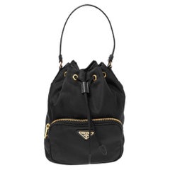 Prada Black Nylon Duet Top Handle Bag