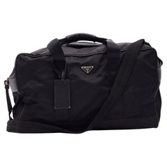 Prada Black Nylon Duffle Sports Weekender Bag