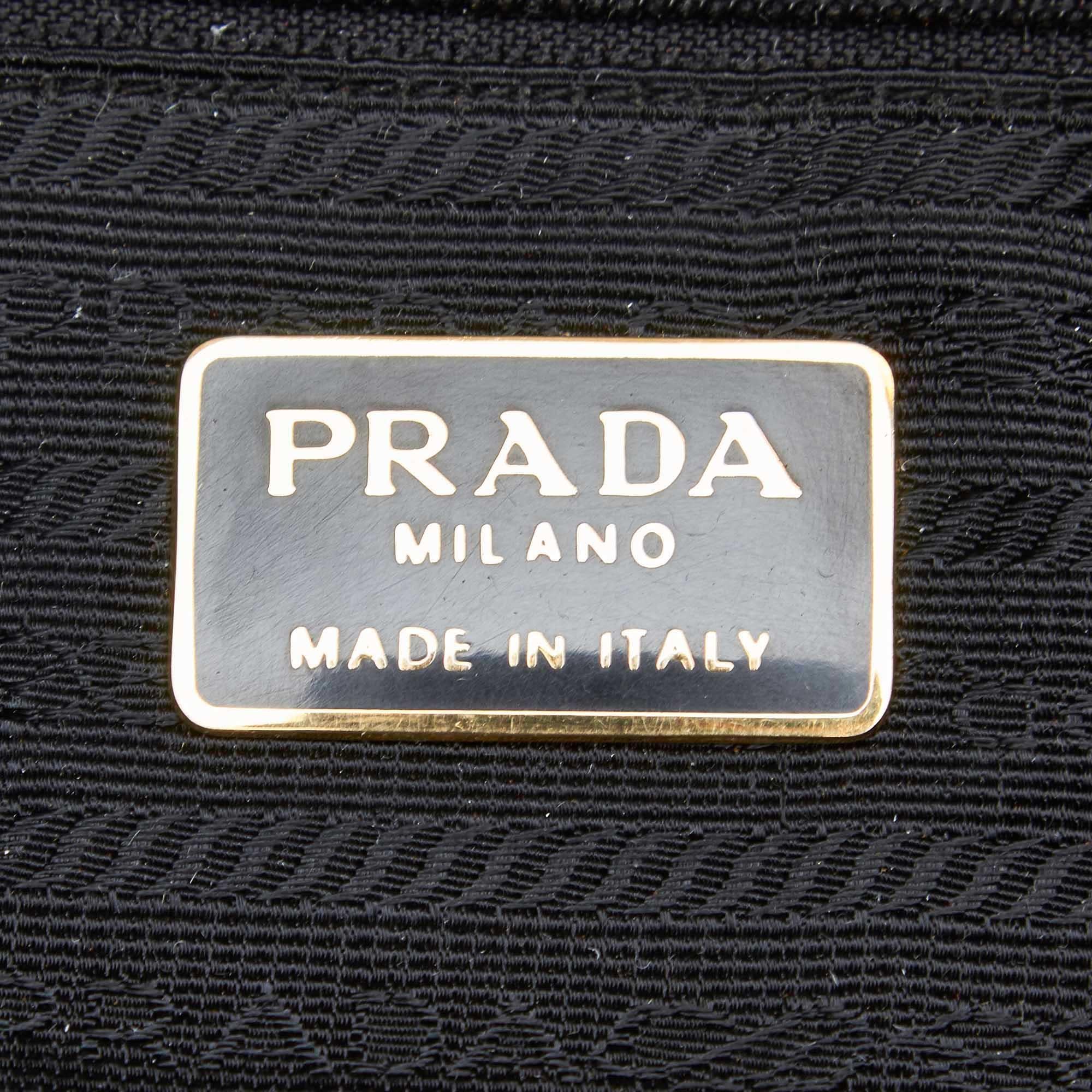 Women's Prada Black Nylon Fabric Quilted Chain Shoulder Bag Italy For Sale