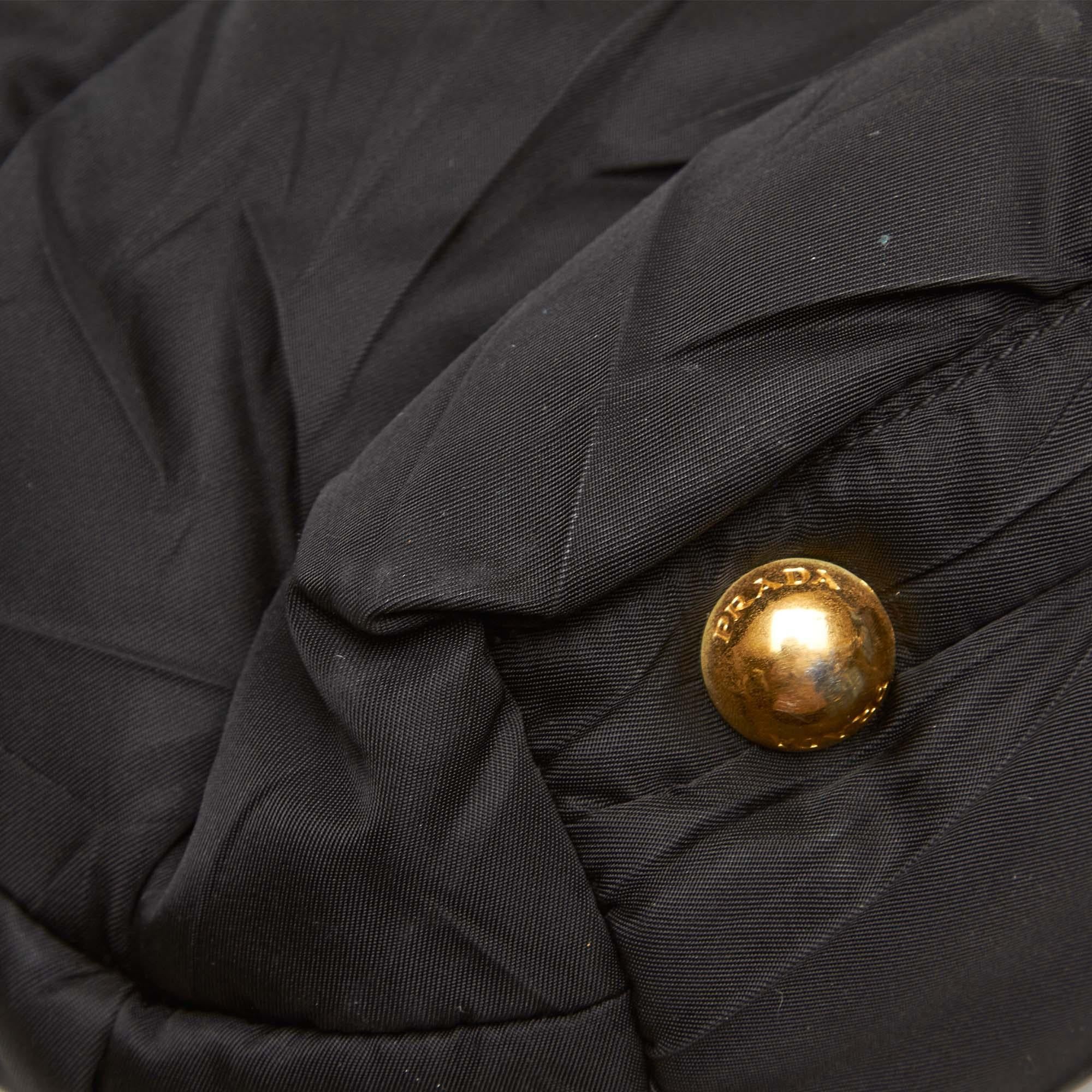 Prada Black Nylon Fabric Quilted Tote Bag Italy 4