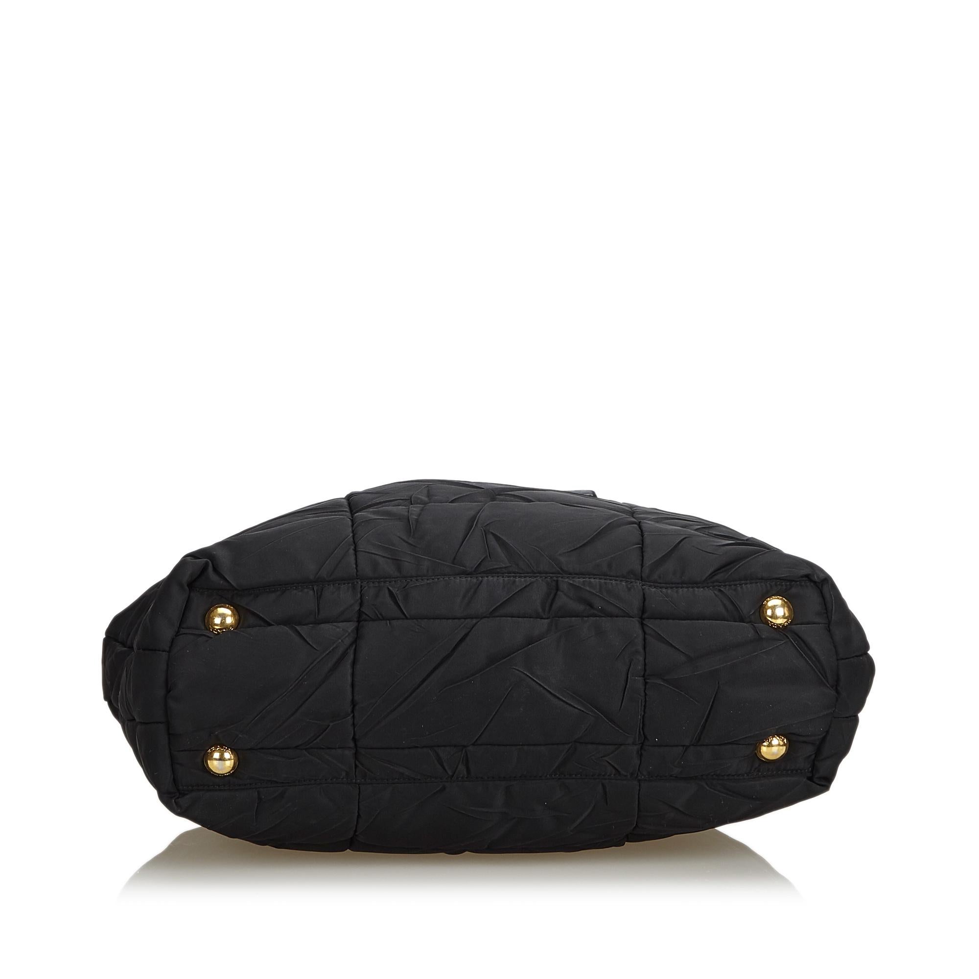Prada Black Nylon Fabric Quilted Tote Bag Italy at 1stDibs | prada ...