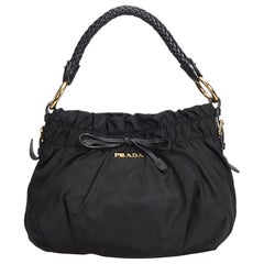 Prada Black Nylon Fabric Shoulder Bag Italy w/ Dust Bag