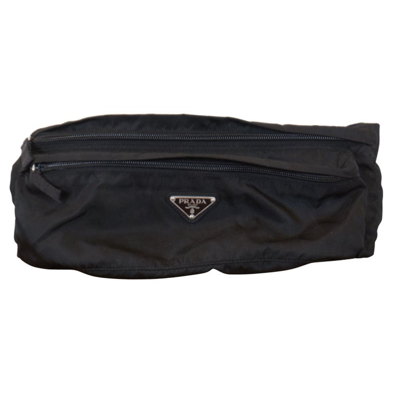 Prada Schwarz Nylon Fanny Pack Taille Gürteltasche Pouch Bum Crossbody