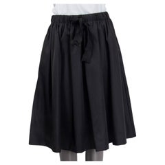PRADA Gonna in nylon nero con drappeggio al ginocchio 44 L