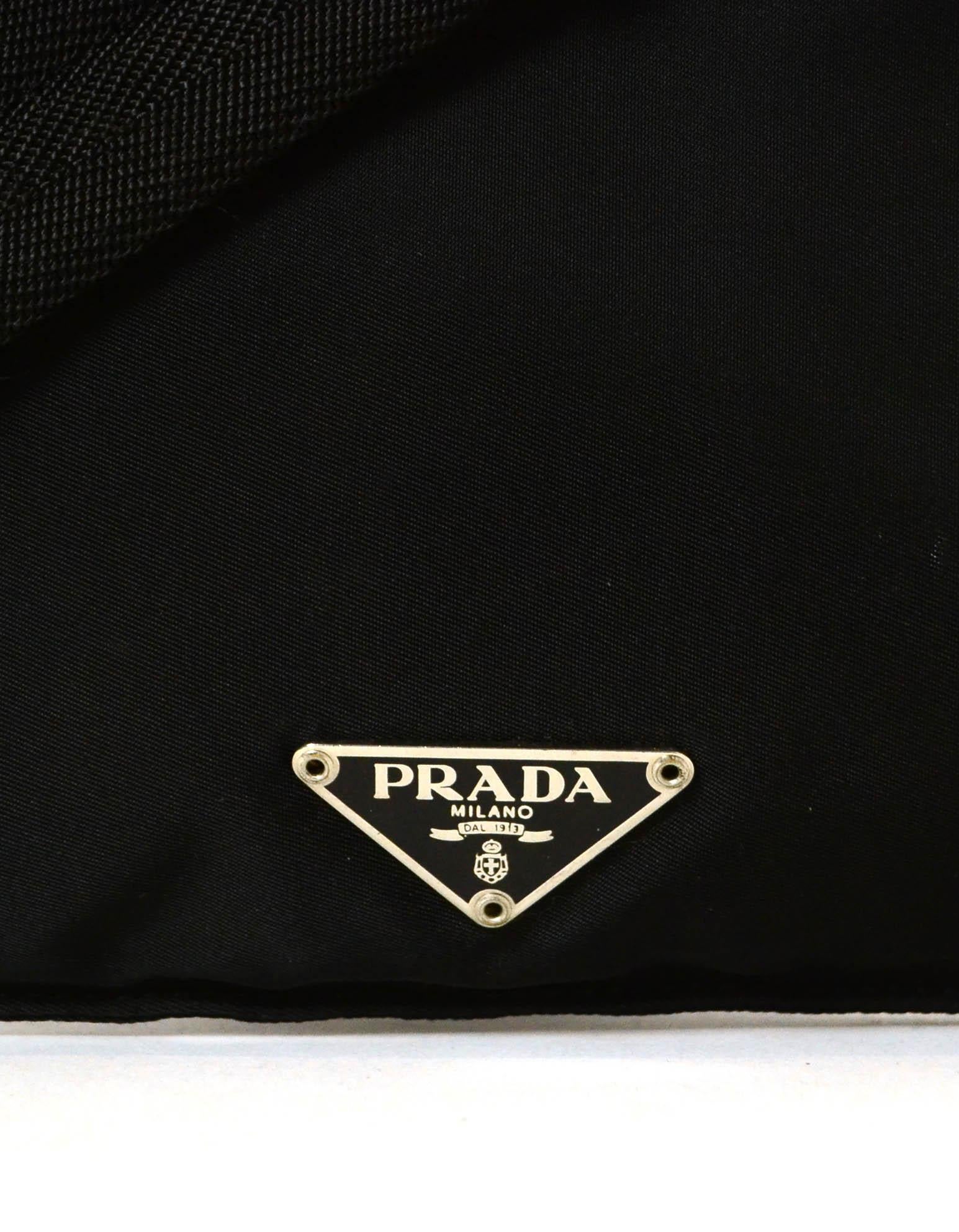 Prada Black Nylon Flat Messenger Bag 2