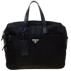 Prada Black Nylon Briefcase QNM01E21KB016