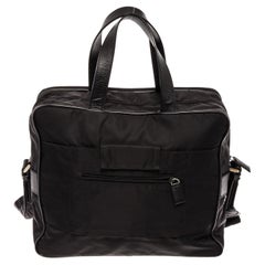 Prada Black Nylon Leather Messenger Bag