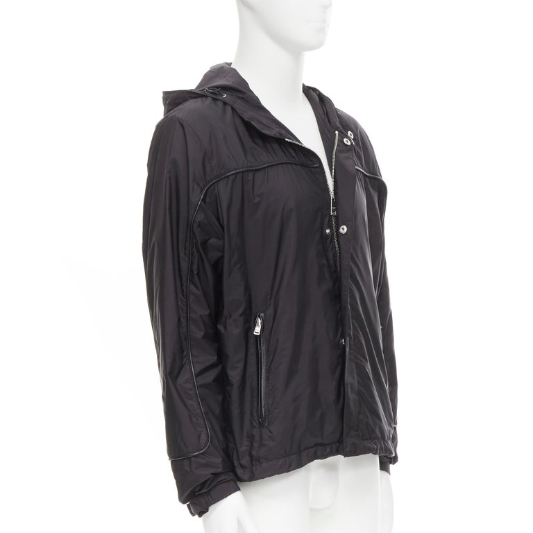 Clothing Prada Jacket Rn 98339 Ca 34767 PRADA Black Nylon Leather