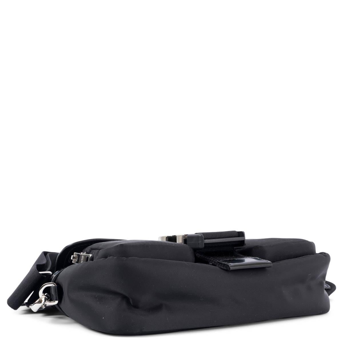Women's PRADA black nylon & leather POCKET Crossbody Bag For Sale