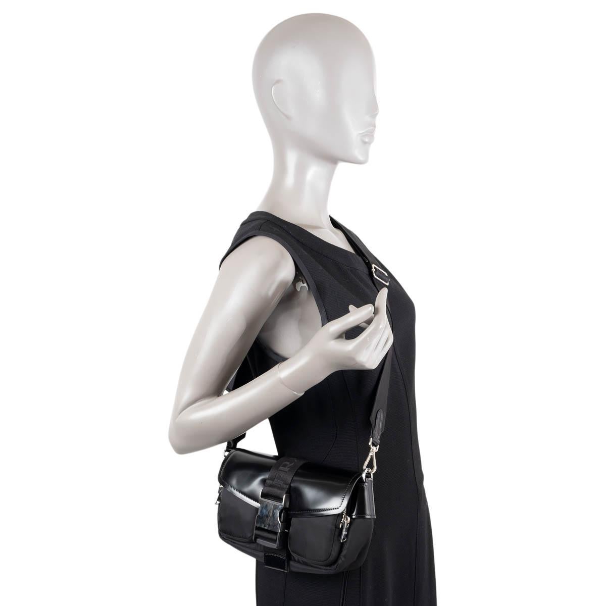 PRADA black nylon & leather POCKET Crossbody Bag For Sale 5